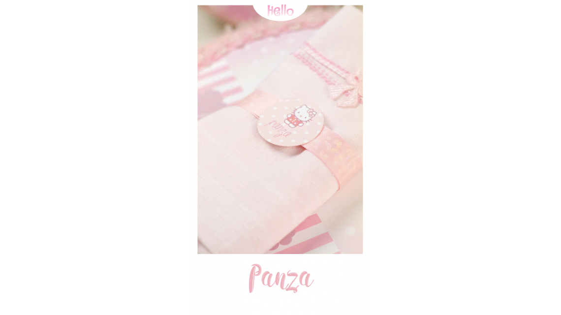 Trusou de botez personalizat brodat cu Hello Kitty pentru fete, Kitty Sugar  9